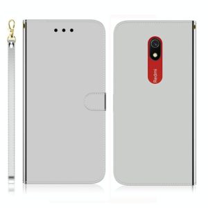 For Xiaomi Redmi 8A Imitated Mirror Surface Horizontal Flip Leather Case with Holder & Card Slots & Wallet & Lanyard(Silver) (OEM)
