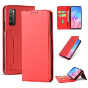 For Huawei Enjoy Z / Enjoy 20 Pro Strong Magnetism Liquid Feel Horizontal Flip Leather Case with Holder & Card Slots & Wallet(Red) (OEM)