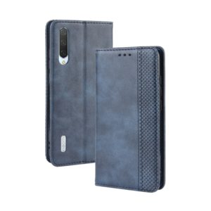 Magnetic Buckle Retro Crazy Horse Texture Horizontal Flip Leather Case for Xiaomi CC9e /A3, with Holder & Card Slots & Photo Frame(Blue) (OEM)