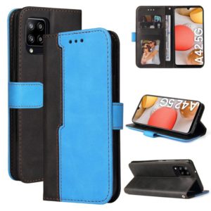 For Samsung Galaxy A42 5G Business Stitching-Color Horizontal Flip PU Leather Case with Holder & Card Slots & Photo Frame(Blue) (OEM)