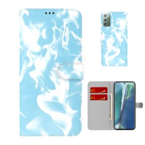For Samsung Galaxy Note20 Cloud Fog Pattern Horizontal Flip Leather Case with Holder & Card Slot & Wallet(Sky Blue) (OEM)