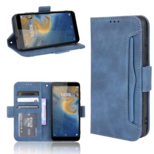 For ZTE Blade A31 Skin Feel Calf Pattern Horizontal Flip Leather Case with Holder & Card Slots & Photo Frame(Blue) (OEM)