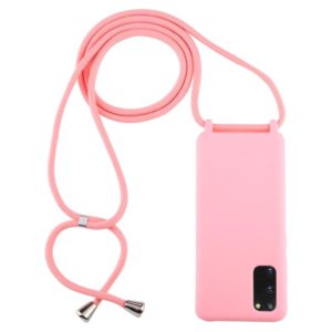 For Galaxy S20 Candy Color TPU Protective Case with Lanyard(Pink) (OEM)