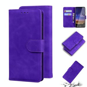 For Nokia 2.2 Skin Feel Pure Color Flip Leather Phone Case(Purple) (OEM)
