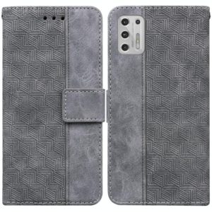 For Motorola Moto G Stylus 2021 Geometric Embossed Leather Phone Case(Grey) (OEM)