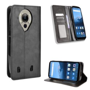 For Oukitel WP16 Magnetic Buckle Retro Texture Leather Phone Case(Black) (OEM)