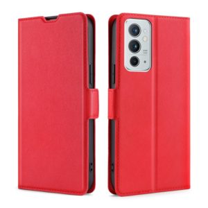For OnePlus 9RT 5G Ultra-thin Voltage Side Buckle Horizontal Flip Leather Phone Case with Holder & Card Slot(Red) (OEM)