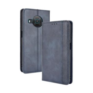 For Nokia X100 / X10 / X20 Magnetic Buckle Retro Texture Leather Phone Case(Blue) (OEM)