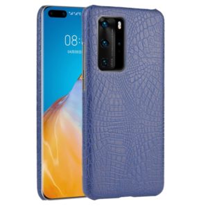 For Huawei P40 Pro Shockproof Crocodile Texture PC + PU Case(Blue) (OEM)