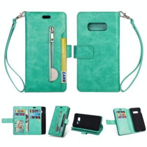 For Samsung Galaxy S10e Multifunctional Zipper Horizontal Flip Leather Case with Holder & Wallet & 9 Card Slots & Lanyard(Mint Green) (OEM)