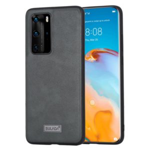 For Huawei P40 Pro SULADA Shockproof TPU + Handmade Leather Protective Case(Green) (SULADA) (OEM)