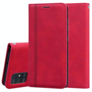 For Samsung Galaxy A51 Frosted Business Magnetic Horizontal Flip PU Leather Case with Holder & Card Slot & Lanyard(Red) (OEM)