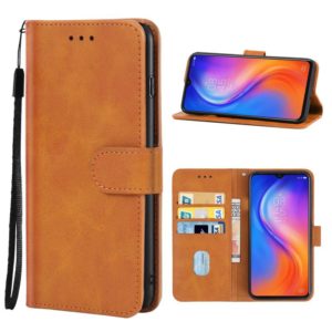 Leather Phone Case For Tecno Spark 5 Air(Brown) (OEM)