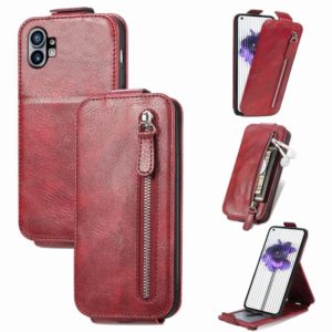 For Nothing Phone 1 Zipper Wallet Vertical Flip Leather Phone Case(Red) (OEM)