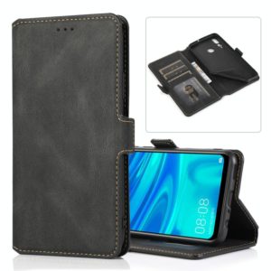For Huawei Enjoy 9s Retro Magnetic Closing Clasp Horizontal Flip Leather Case with Holder & Card Slots & Photo Frame & Wallet(Black) (OEM)