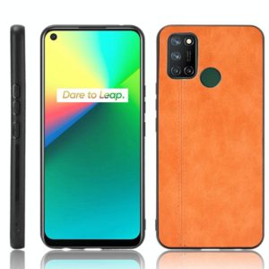 For OPPO Realme C17/Realme 7i Shockproof Sewing Cow Pattern Skin PC + PU + TPU Case(Orange) (OEM)