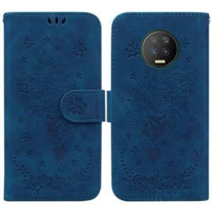 For Infinix Note 7 X690 Butterfly Rose Embossed Leather Phone Case(Blue) (OEM)