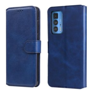 For Motorola Moto Edge 20 Pro Classic Calf Texture PU + TPU Horizontal Flip Leather Case with Holder & Card Slots & Wallet(Blue) (OEM)