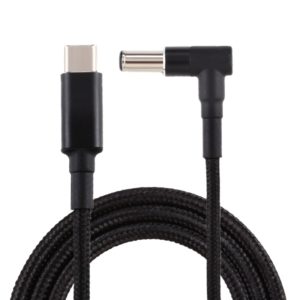 PD 100W 6.0 x 1.4mm Elbow to USB-C / Type-C Nylon Weave Power Charge Cable, Cable Length: 1.7m (OEM)