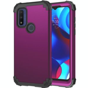 For Motorola G Pure 3 in 1 Shockproof PC + Silicone Protective Phone Case(Dark Purple + Black) (OEM)