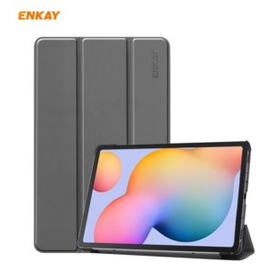 For Samsung Galaxy Tab S6 Lite P610 / P615 / Tab S6 Lite 2022 / P613 / P619 ENKAY 3-Fold Plastic Leather Smart Tablet Case(Grey) (ENKAY) (OEM)
