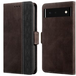 For Google Pixel 6 Stitching Side-Magnetic RFID Leather Phone Case(Coffee) (OEM)
