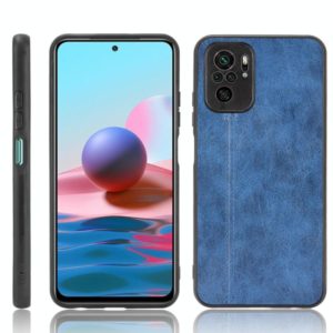 For Xiaomi Redmi Note 10 4G / Note 10S Shockproof Sewing Cow Pattern Skin PC + PU + TPU Case(Blue) (OEM)