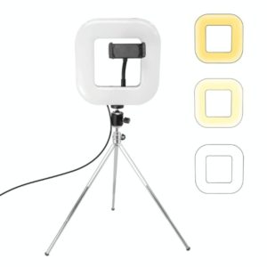 XWJ-D21C Dimmable LED Square Light With Tripod Net Red Live Fill Light Phone Holder (OEM)