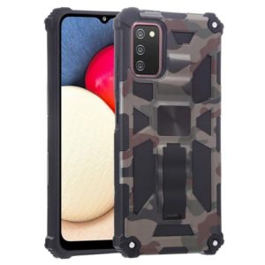 For Samsung Galaxy A03s 166.6mm Camouflage Armor Shockproof TPU + PC Magnetic Protective Case with Holder(Army Green) (OEM)