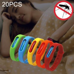 20 PCS Anti-mosquito Silicone Repellent Bracelet Buckle Wristband Bugs Away, Suitable for Children and Adults, Length:23cm, Random Color Delivery (OEM)