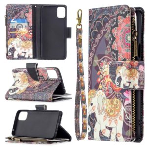 For LG K42 Colored Drawing Pattern Zipper Horizontal Flip Leather Case with Holder & Card Slots & Wallet(Flower Elephants) (OEM)