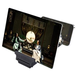 F6 12 inch Universal Foldable 3D Mobile Phone Screen Magnifier with Lazy Stand (Black) (OEM)