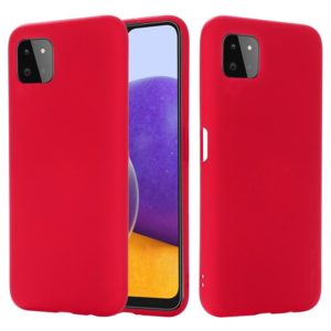 For Samsung Galaxy A22 5G Solid Color Liquid Silicone Dropproof Full Coverage Protective Case(Red) (OEM)