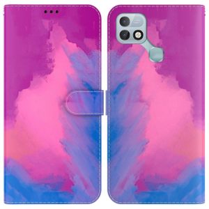 For Infinix Hot 10i / Smart 5 Pro X659B / PR652B / S658E Watercolor Pattern Horizontal Flip Leather Phone Case(Purple Red) (OEM)