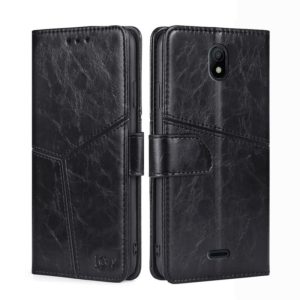 For Nokia C100 Geometric Stitching Horizontal Flip Leather Phone Case(Black) (OEM)