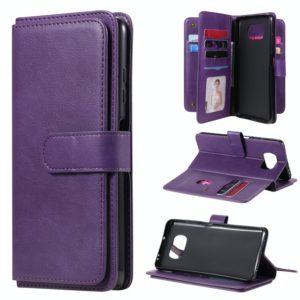 For Xiaomi Poco X3 NFC Multifunctional Magnetic Copper Buckle Horizontal Flip Leather Case with Bracket & 10 Card Slots & Wallet & Photo Frame(Purple) (OEM)