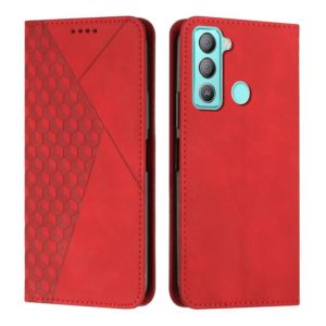 For Tecno POP 5 LTE Diamond Splicing Skin Feel Magnetic Leather Phone Case(Red) (OEM)
