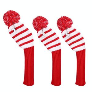 3 PCS/Set Golf Wooden Club Knitted Cover(Red) (OEM)