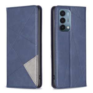 For OnePlus Nord N200 5G Prismatic Invisible Magnetic Leather Phone Case(Blue) (OEM)