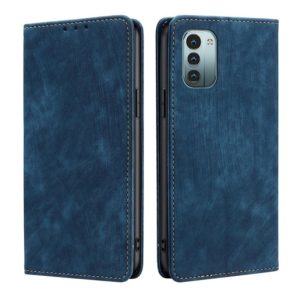 For Nokia G21/G11 Anti-theft Brush Magnetic Leather Phone Case(Blue) (OEM)
