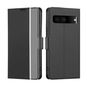 For Google Pixel 7 5G Twill Texture Side Button Leather Phone Case(Black) (OEM)