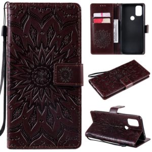 For OnePlus Nord N10 5G Sun Embossing Pattern Horizontal Flip Leather Case with Card Slot & Holder & Wallet & Lanyard(Brown) (OEM)