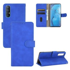 For OPPO Reno3 Pro 5G Solid Color Skin Feel Magnetic Buckle Horizontal Flip Calf Texture PU Leather Case with Holder & Card Slots & Wallet(Blue) (OEM)