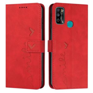For Infinix Hot 9 Play / 10 Play / 11 Play Skin Feel Heart Pattern Leather Phone Case(Red) (OEM)