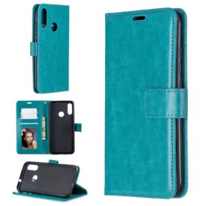 For Moto E6 Plus Crazy Horse Texture Horizontal Flip Leather Case with Holder & Card Slots & Wallet & Photo Frame(Blue) (OEM)