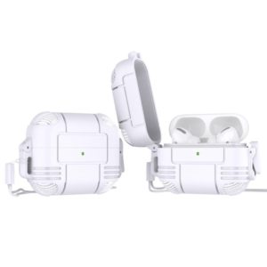 TPU Anti-full Earphone Protective Case with Lanyard For AirPods Pro(White) (OEM)