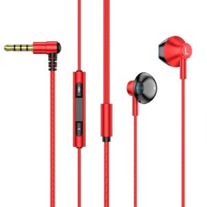 TS6800 3.5mm Metal Elbow Noise Cancelling Wired Game Earphone(Red) (OEM)