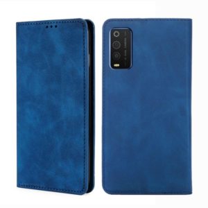 For TCL 205 Skin Feel Magnetic Horizontal Flip Leather Phone Case(Blue) (OEM)