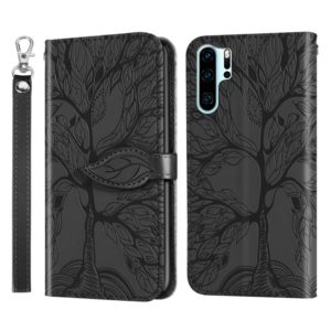 For Huawei P30 Pro Life of Tree Embossing Pattern Horizontal Flip Leather Case with Holder & Card Slot & Wallet & Photo Frame & Lanyard(Black) (OEM)