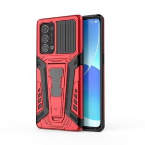 For OPPO Reno6 Pro+ 5G War Chariot Series Armor All-inclusive Shockproof PC + TPU Protective Case with Invisible Holder(Red) (OEM)